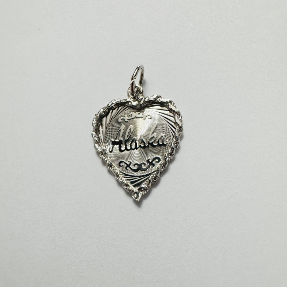 Sterling Silver Alaska Charm for Charm Bracelet or Necklace Marked CREA STER